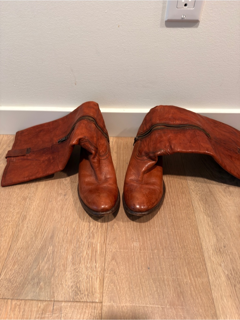Frye Cognac Brown Leather Boots